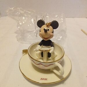 Lenox Mickey Mouse 24k Gold Ride Ornament  No Box  Has  Brie  On It.